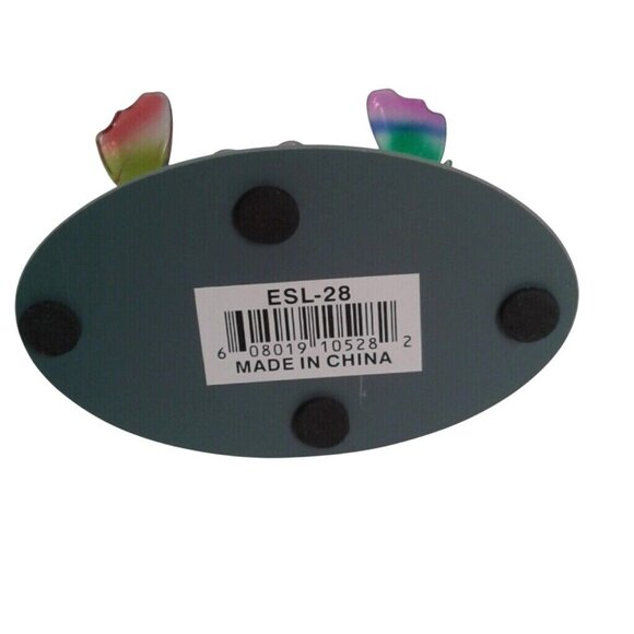 Hand Blown Glass Hummingbirds Flower Mirror Base Pink Purple Birds Figurine - Picture 9 of 10